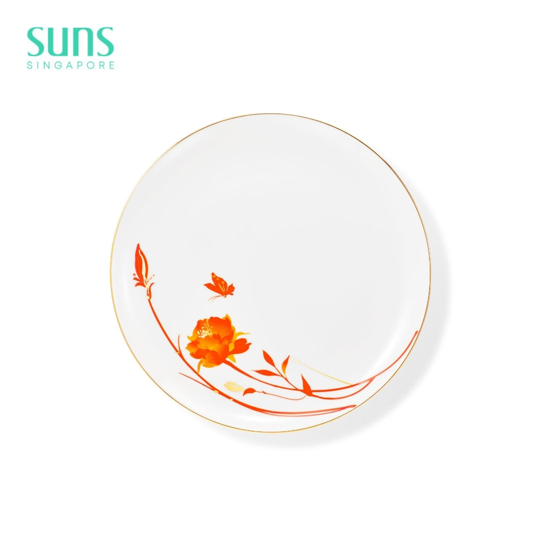 Orange Twin Flower -  Plate 9'