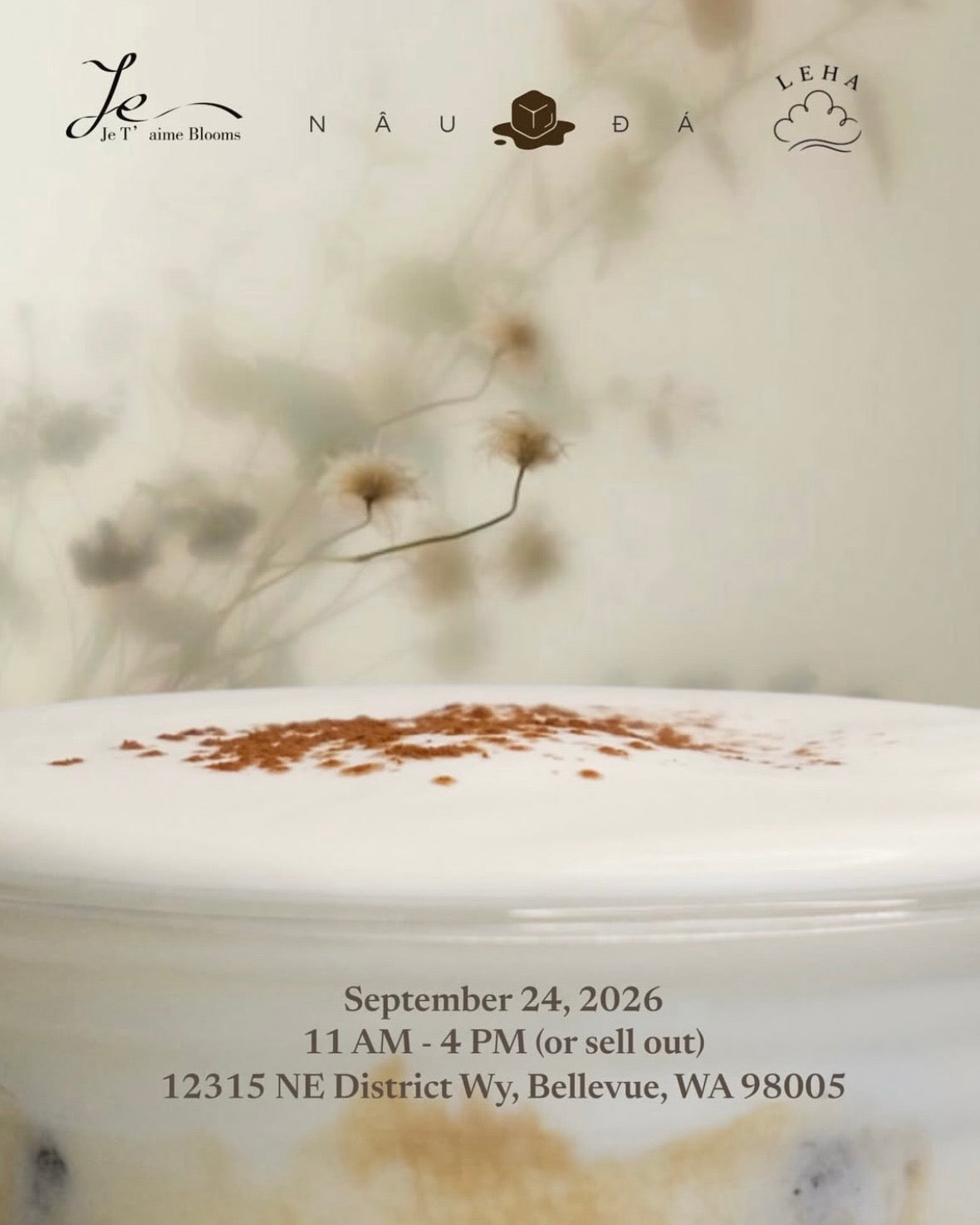 Nâu Đá Café x Je T'aime Blooms