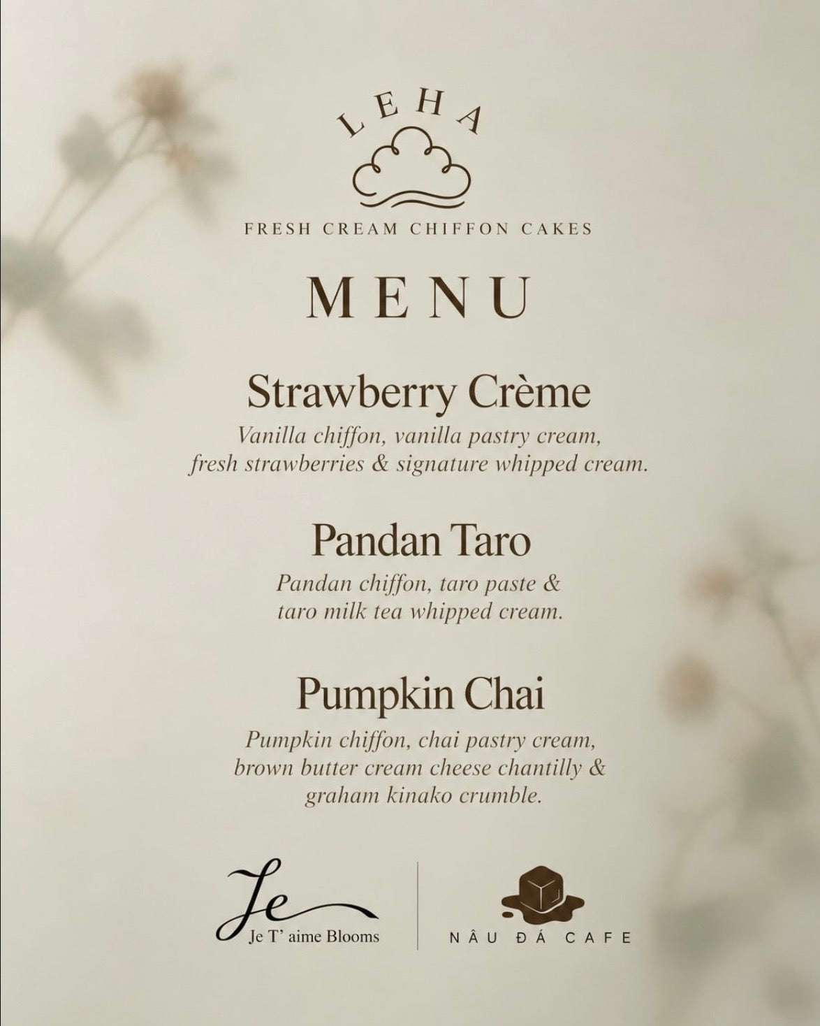 Nâu Đá Café x Je T'aime Blooms