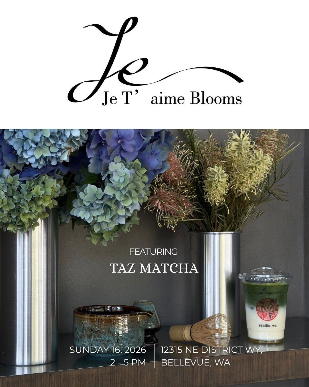 Taz Matcha x Je T'aime Blooms