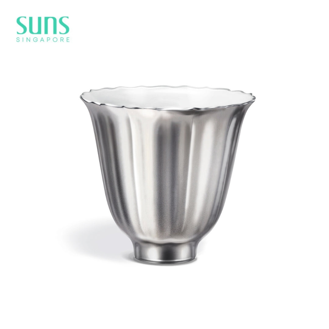 Handmade Silver Glaze Lotus Kungfu Tea Cup