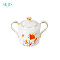 Orange Twin Flower - Suger Bowl