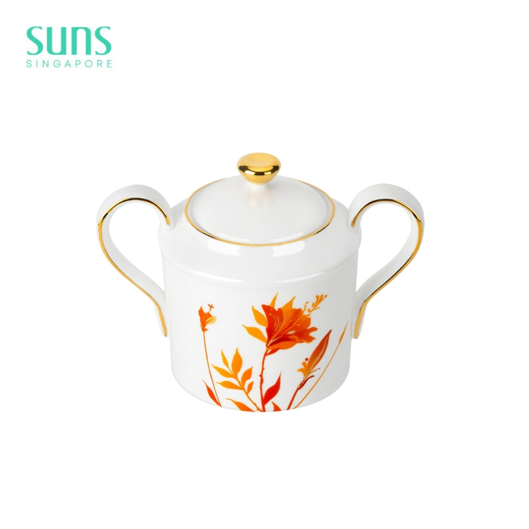 Orange Twin Flower - Suger Bowl