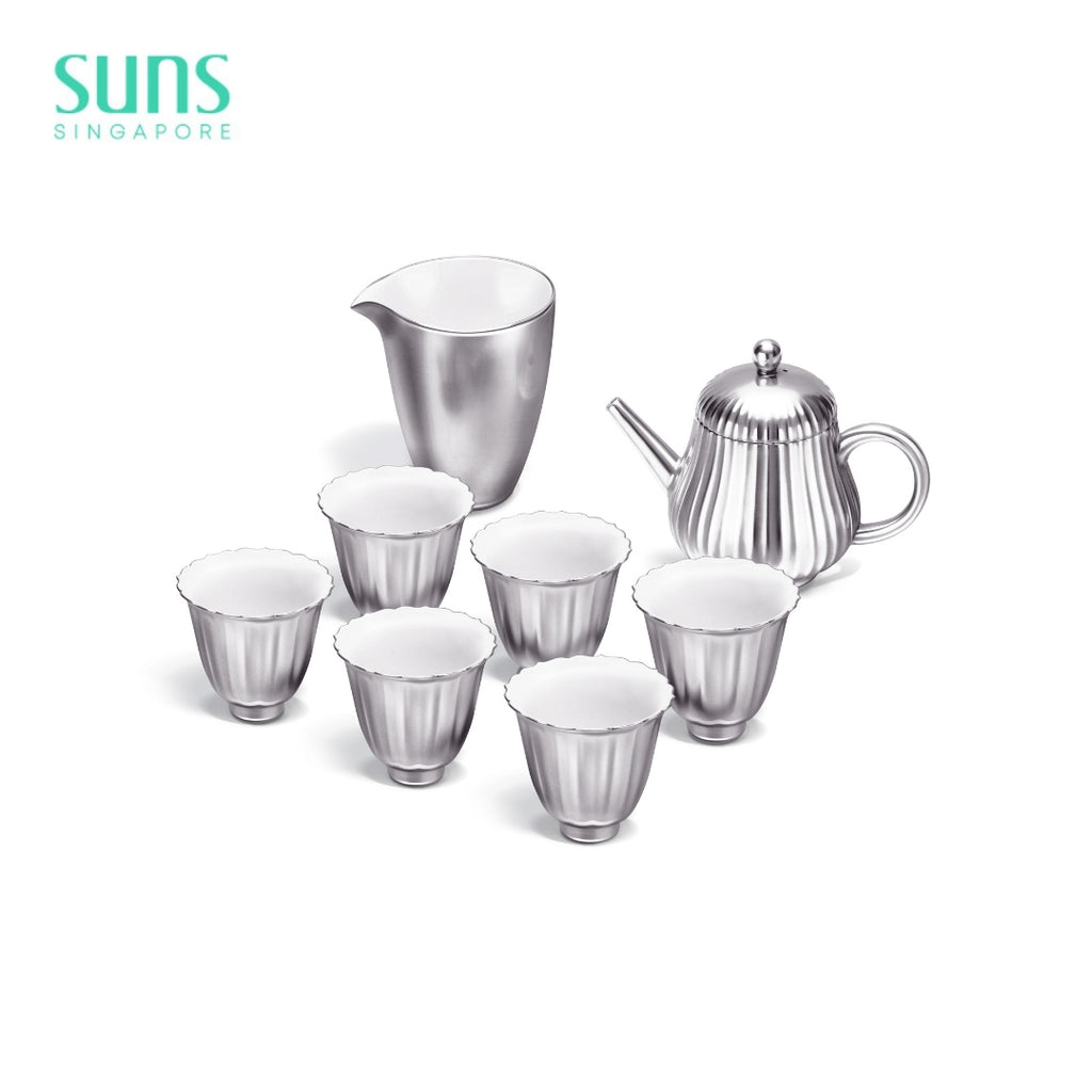 Handmade Silver Glaze Lotus Kungfu Fair Cup