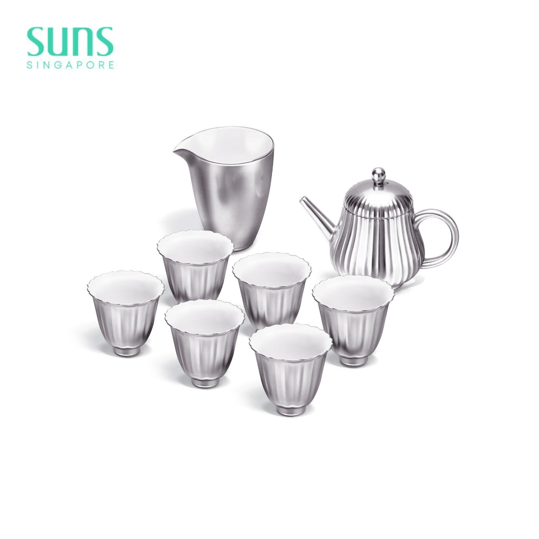 Handmade Silver Glaze Lotus Leaf Kungfu Tea Pot