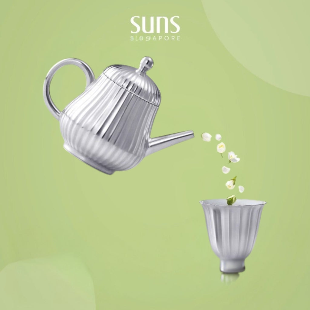 Handmade Silver Glaze Lotus Leaf Kungfu Tea Pot